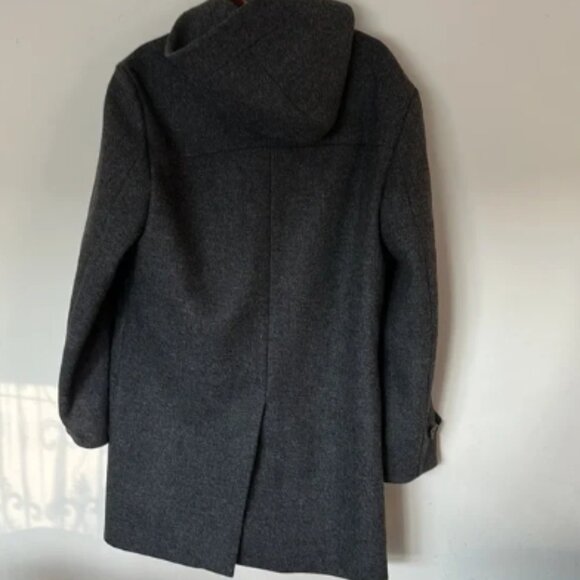 OVADIA & SONS Wool Top Coat classic Gray hooded size M made in the USA - Picture 6 of 12